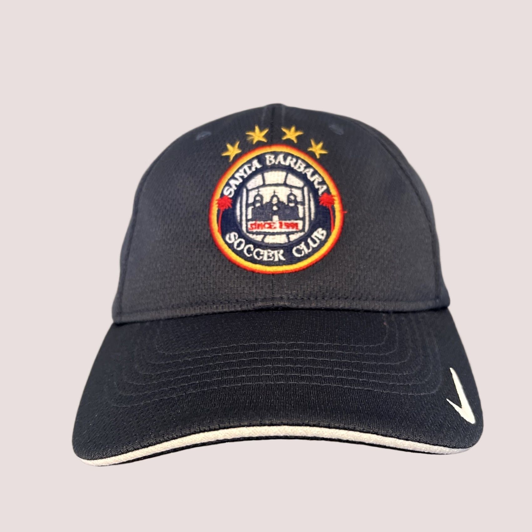 Nike Nike Santa Barbara Soccer Club Cap Hat Mens L Navy Blue Dri Fit Flex Baseball Cap Size ONE SIZE - 1 Thumbnail