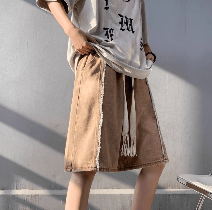 Japanese Brand × Jean Retro loose patchwork denim shorts Size US 32 / EU 48 - 5 Thumbnail