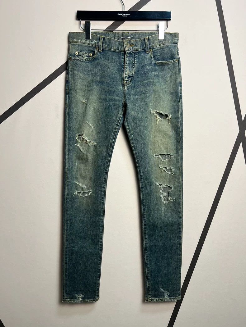 Saint Laurent Paris Saint Laurent Paris Fall/Winter 15 Wash Blue Havoc Jeans Size US 31 - 1 Thumbnail