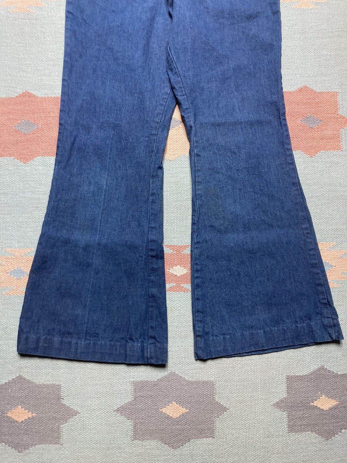 Vintage 70s bell bottom jeans flare Montgomery ward the chain 30x27 Size US 30 / EU 46 - 2 Thumbnail