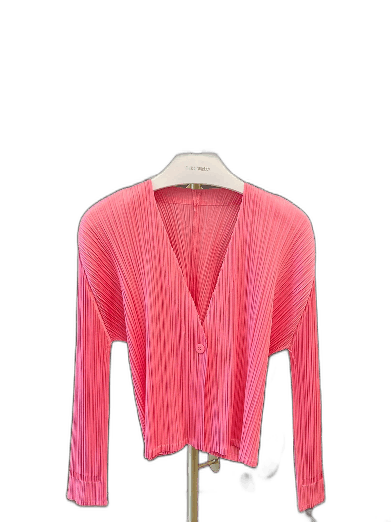 Issey Miyake Issey Miyake Pink Pleated Cardigan Jacket-yf Size US M / EU 48-50 / 2 - 1 Thumbnail