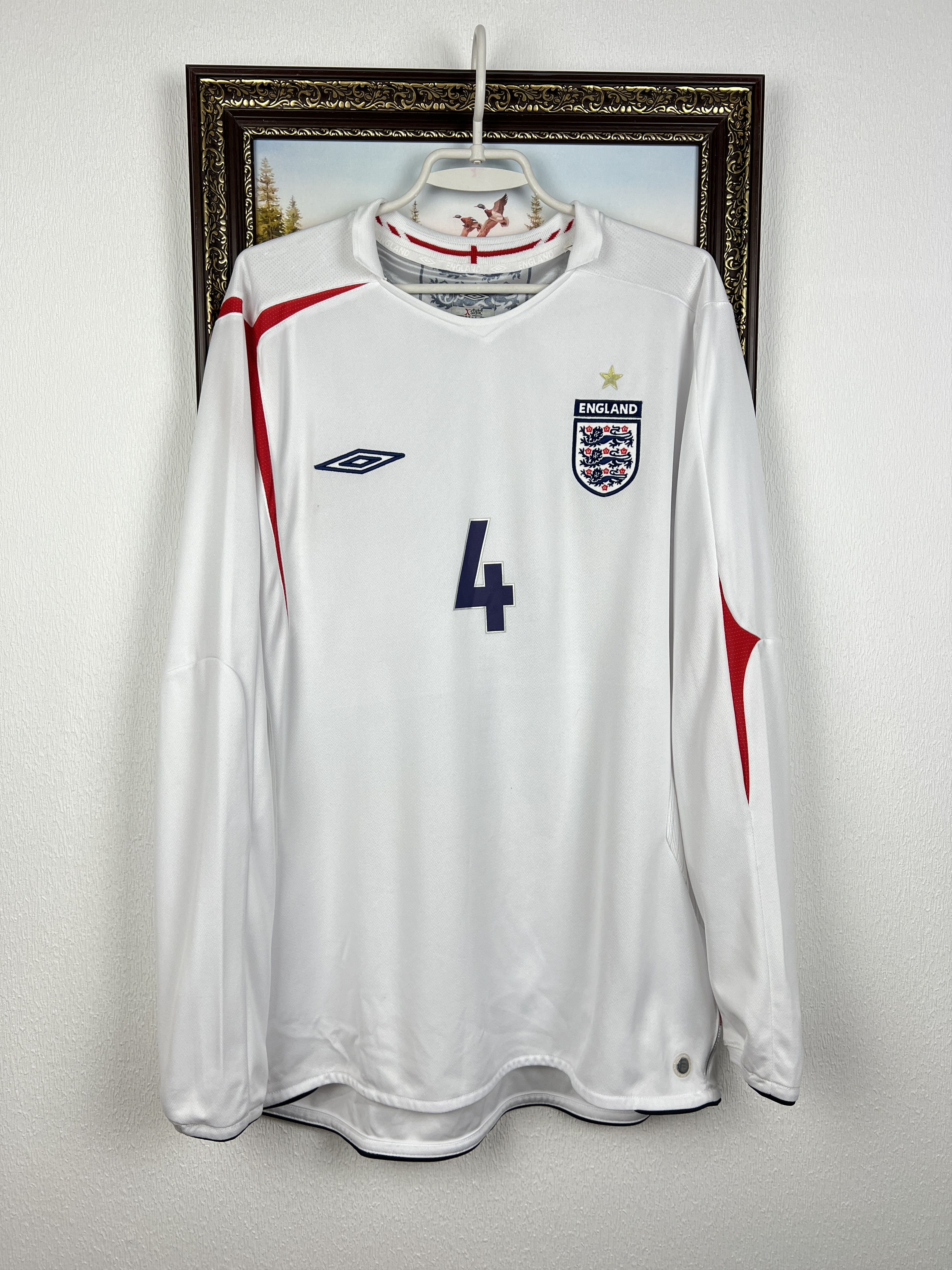 Umbro England football shirt Long Sleeve #4 Gerrard Jersey Trikot Size US XL / EU 56 / 4 - 2 Thumbnail