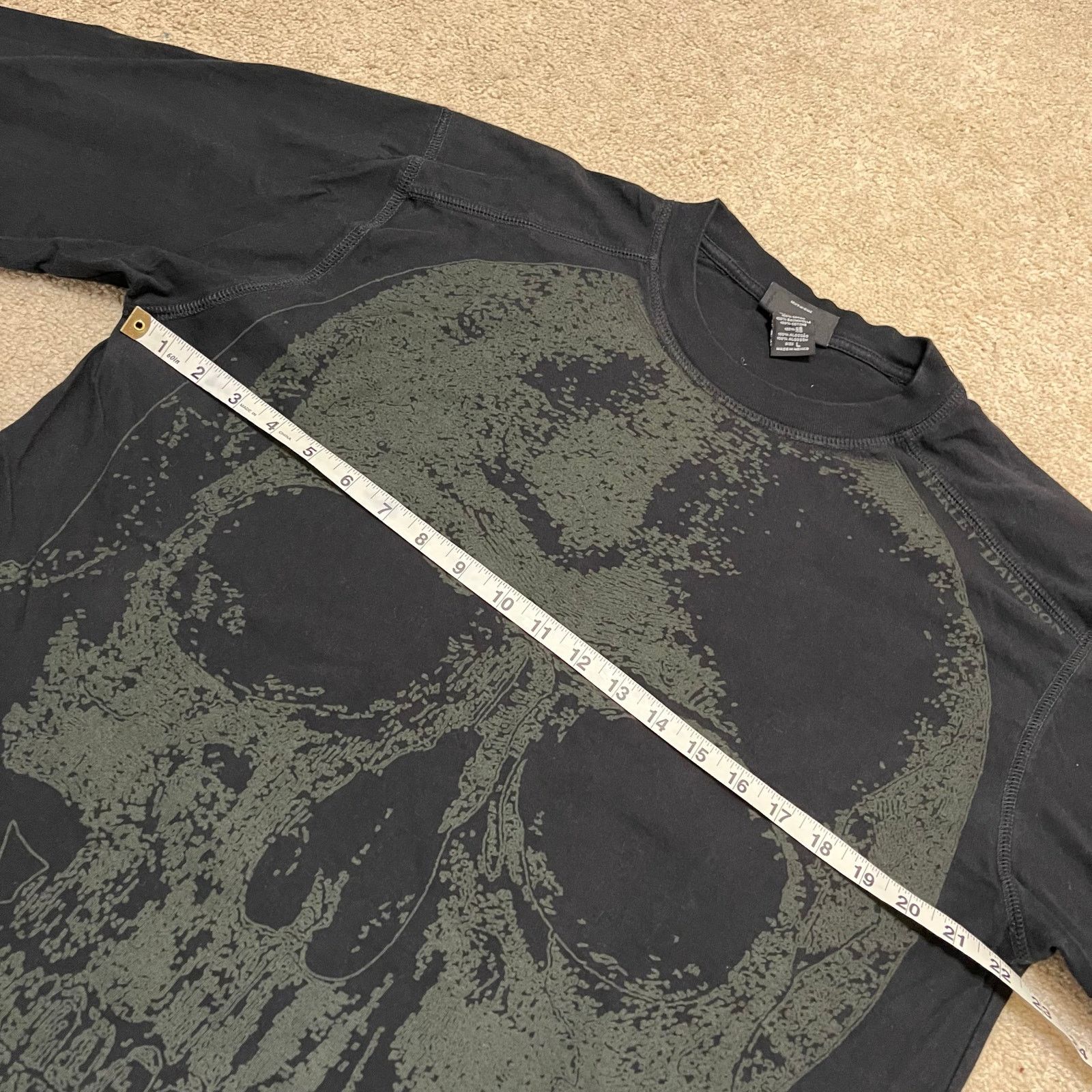 Harley Davidson Harley Davidson Skull AOP Long Sleeve Biker Black Shirt L Size US L / EU 52-54 / 3 - 6 Thumbnail