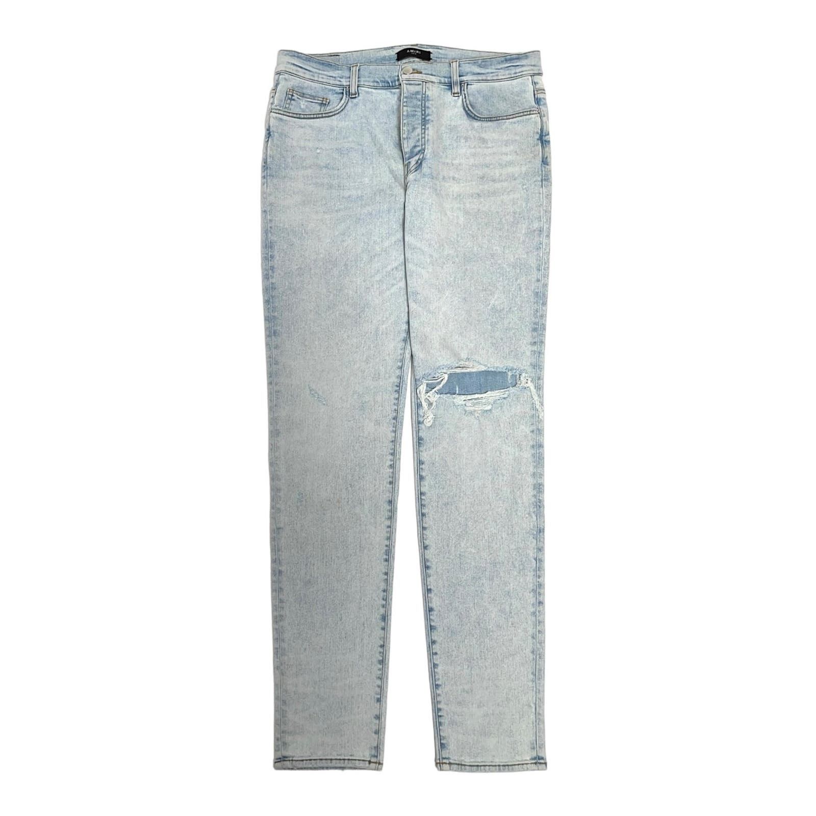 image of Amiri Broken Jeans Super Light Indigo, Men's (Size 38)