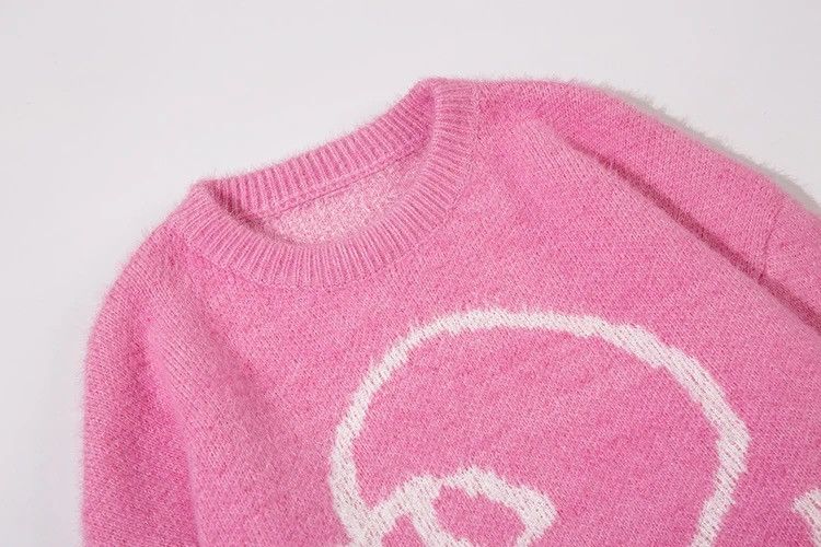 Japanese Brand × Vintage Knitted fluffy sweater skull print pullover patchwork style Size US L / EU 52-54 / 3 - 3 Thumbnail