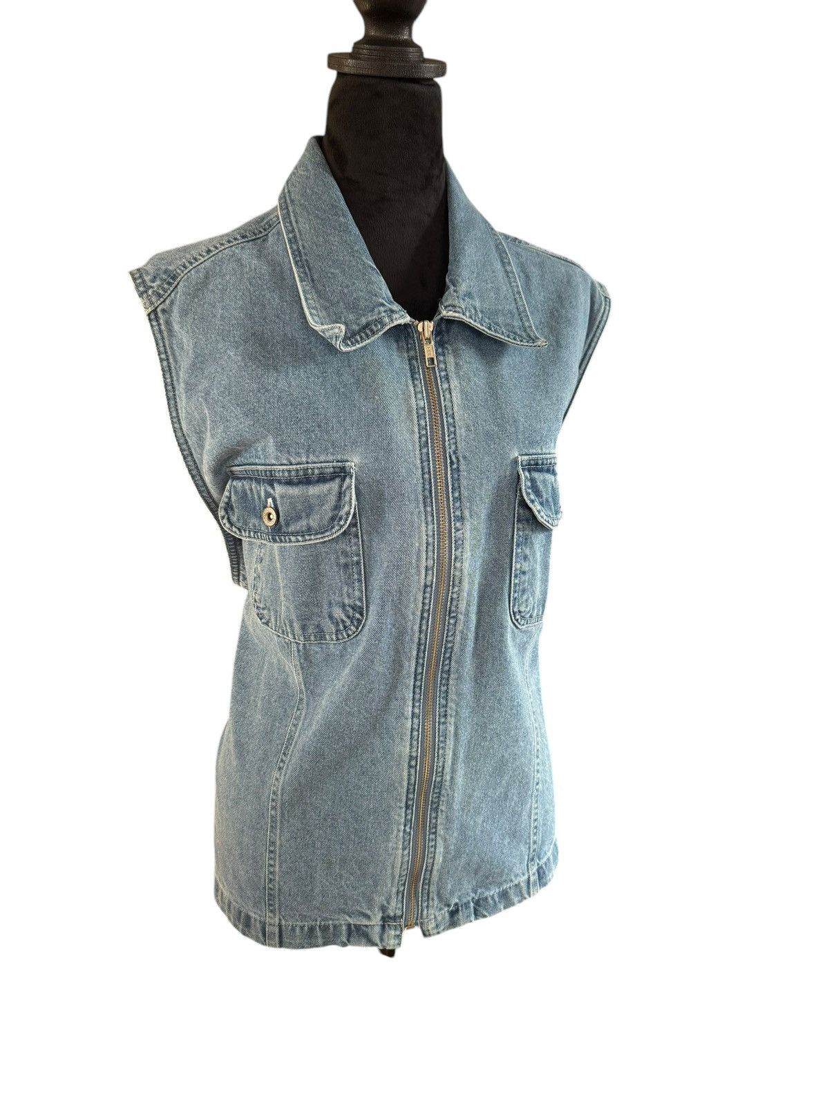 Faded Glory × Vintage VTG 90s Denim full zip vest Denim by Faded Glory size 22 Size XXL / US 16-18 / IT 52-54 - 4 Thumbnail
