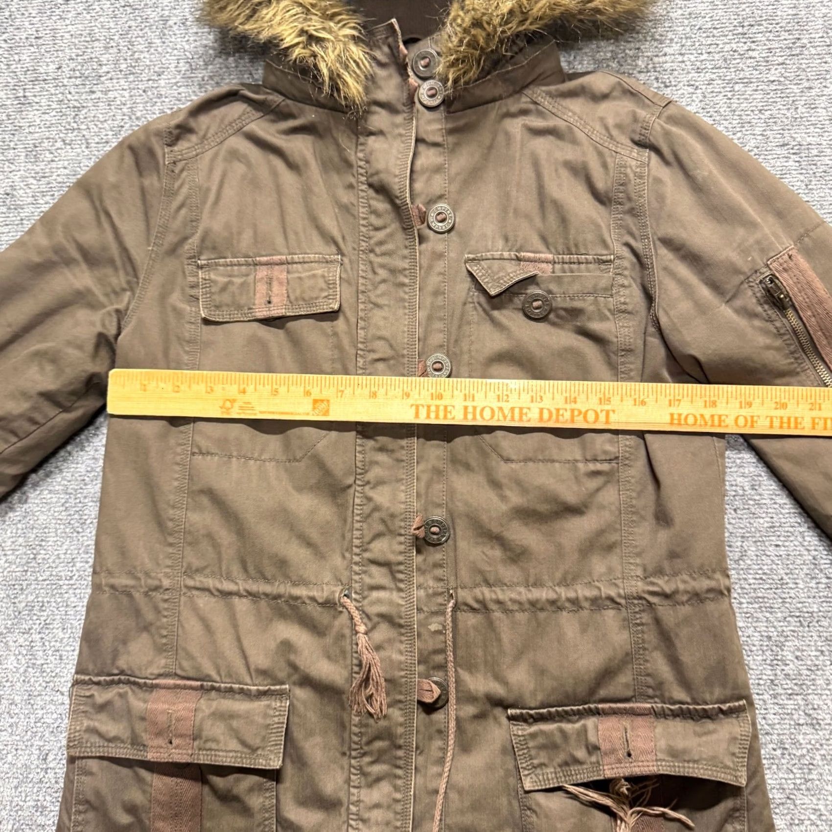 Empyre Empyre Jacket Women M Parka Quilted Lined Brown Multi-Pocket Y2K Size M / US 6-8 / IT 42-44 - 6 Thumbnail