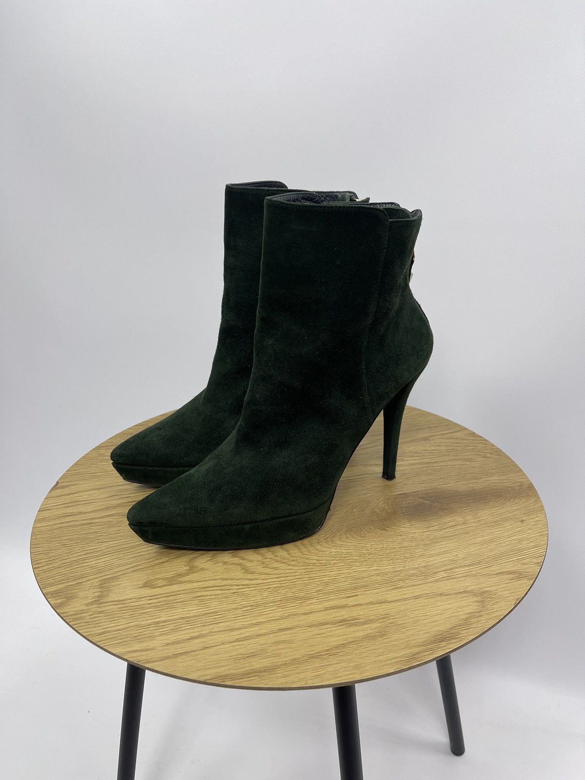 Stuart Weitzman Stuart Weitzman Green Leather Ankle Boots High Heel Size 37 Size US 7 / IT 37 - 1 Thumbnail