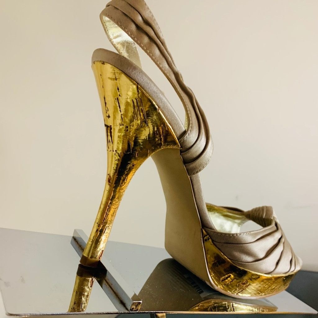 Other 💲💲SALE💲💲 Guess Beige Satin sandals size 8.5 Size US 8.5 / IT 38.5 - 5 Thumbnail