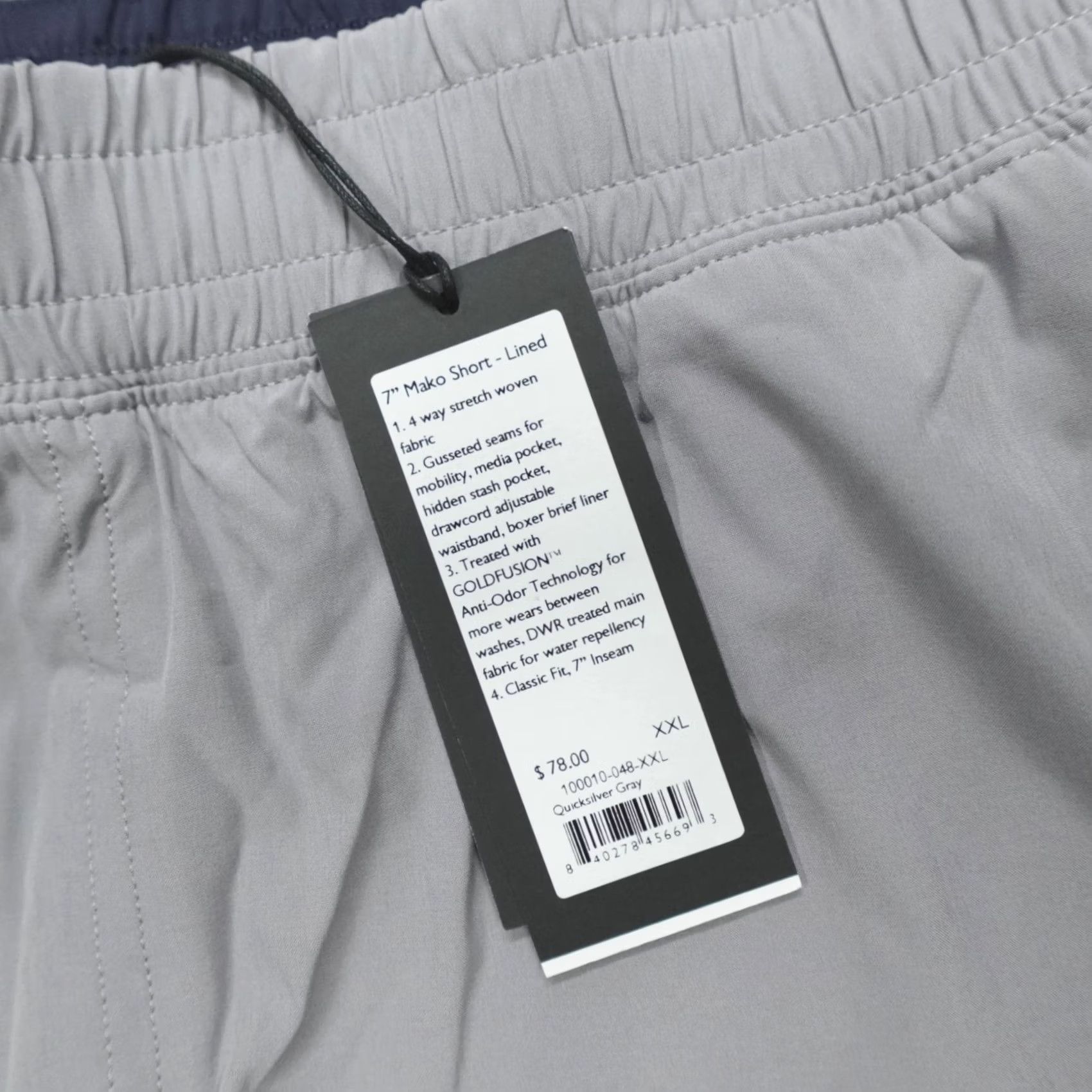Rhone Rhone Mako Lined Performance Shorts Men's 2XL 7" Inseam Grey Stretch Casual Sport Beach Outdoor Slashed Pockets Athletic Logo Size US 39 - 3 Thumbnail