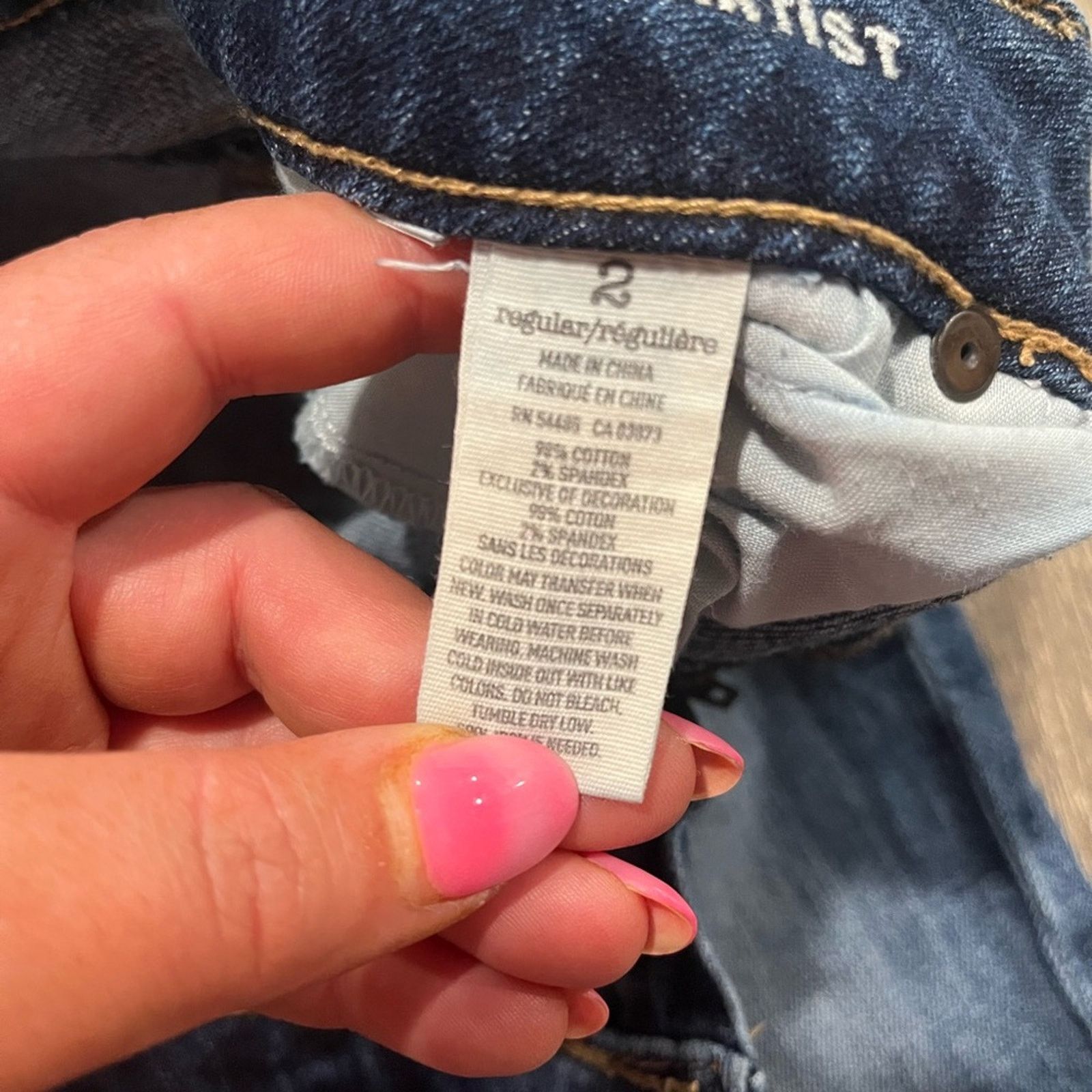 American Eagle Outfitters American Eagle Artist Jeans Straight Leg Low Rise Stretch 2 Size 26" / US 2 / IT 38 - 10 Thumbnail