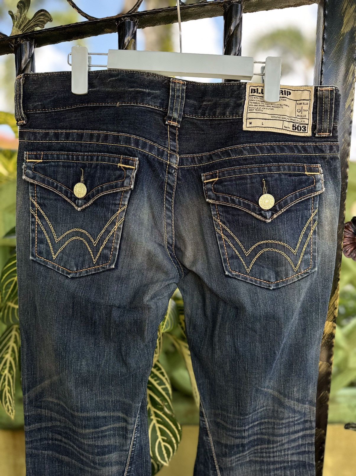 If Six Was Nine Flare 💥Vintage Edwin Blue Trip 503 Flare Bootcut Made Japan💥 Size US 34 / EU 50 - 7 Thumbnail