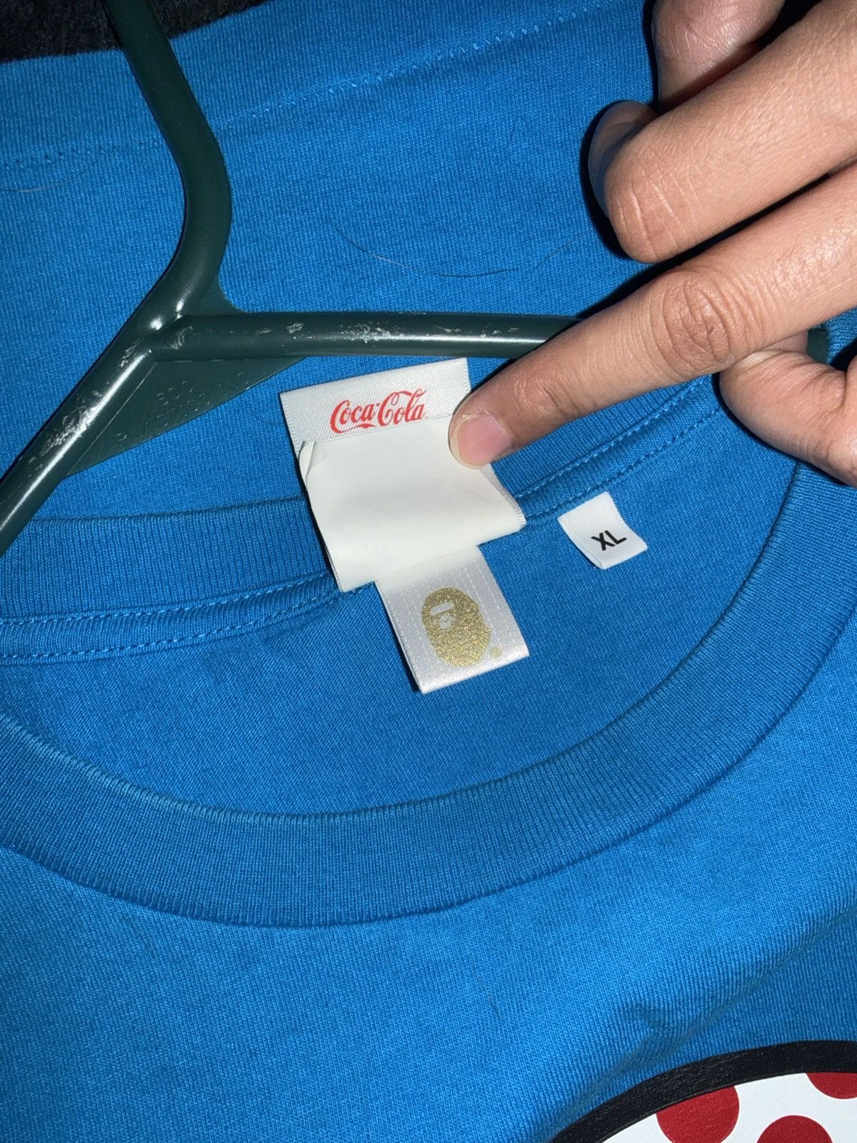 Bape × Coca Cola BAPE x Coca-Cola blue T-shirt Size XL Size US XL / EU 56 / 4 - 8 Thumbnail