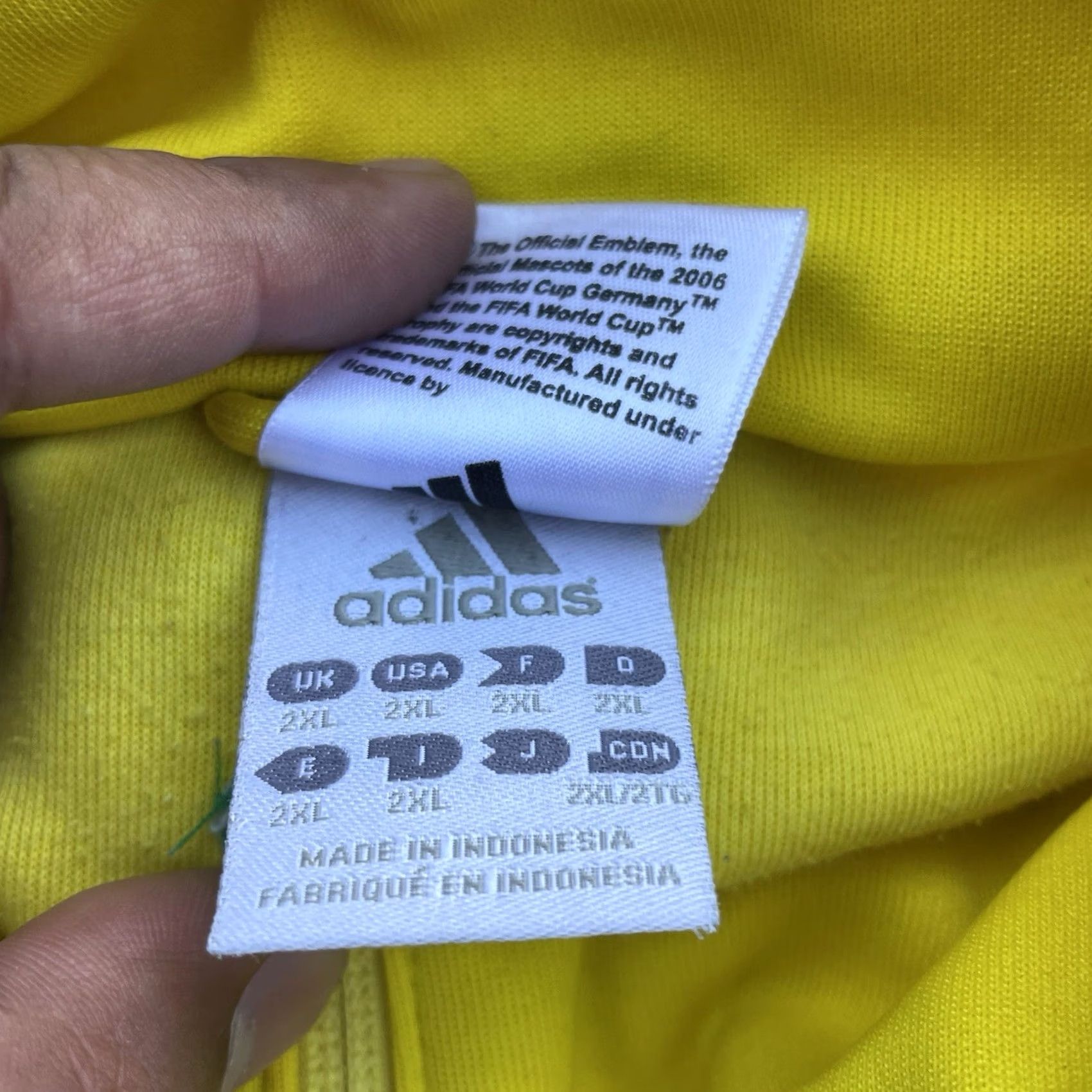 Adidas Adidas Yellow Track Jacket Mens 2XL Brazil National Team 2006 World Cup Soccer Size US XXL / EU 58 / 5 - 7 Thumbnail