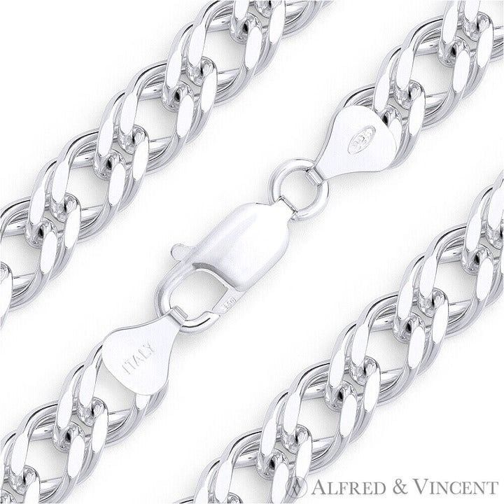 Other 8.3mm Rombo Link Chain Bracelet in .925 Sterling Silver 8" Size ONE SIZE - 1 Thumbnail
