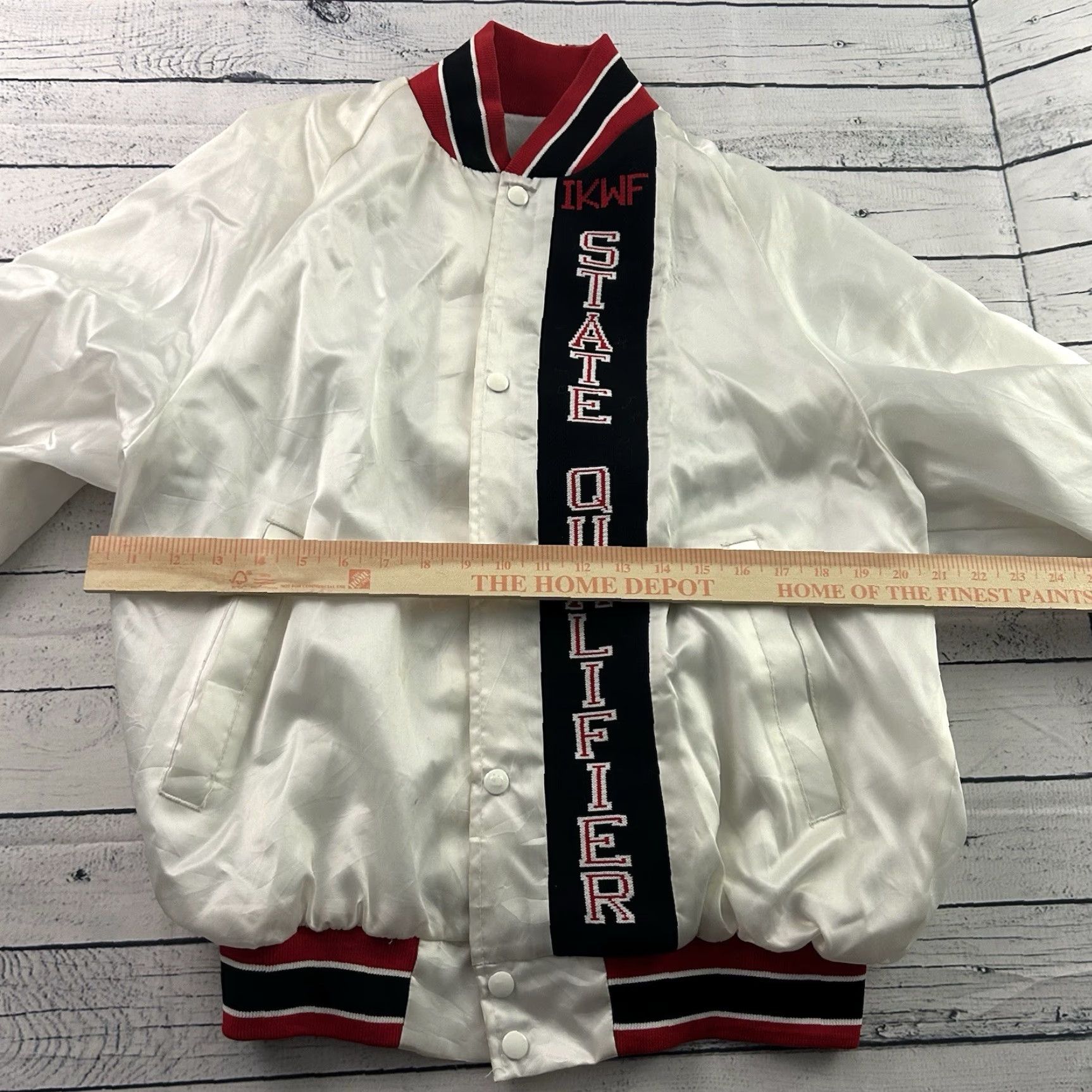 Vintage VINTAGE IKWF Wrestling State Qualifier Snap Button Jacket Men's Large White Shirt Size US L / EU 52-54 / 3 - 3 Thumbnail