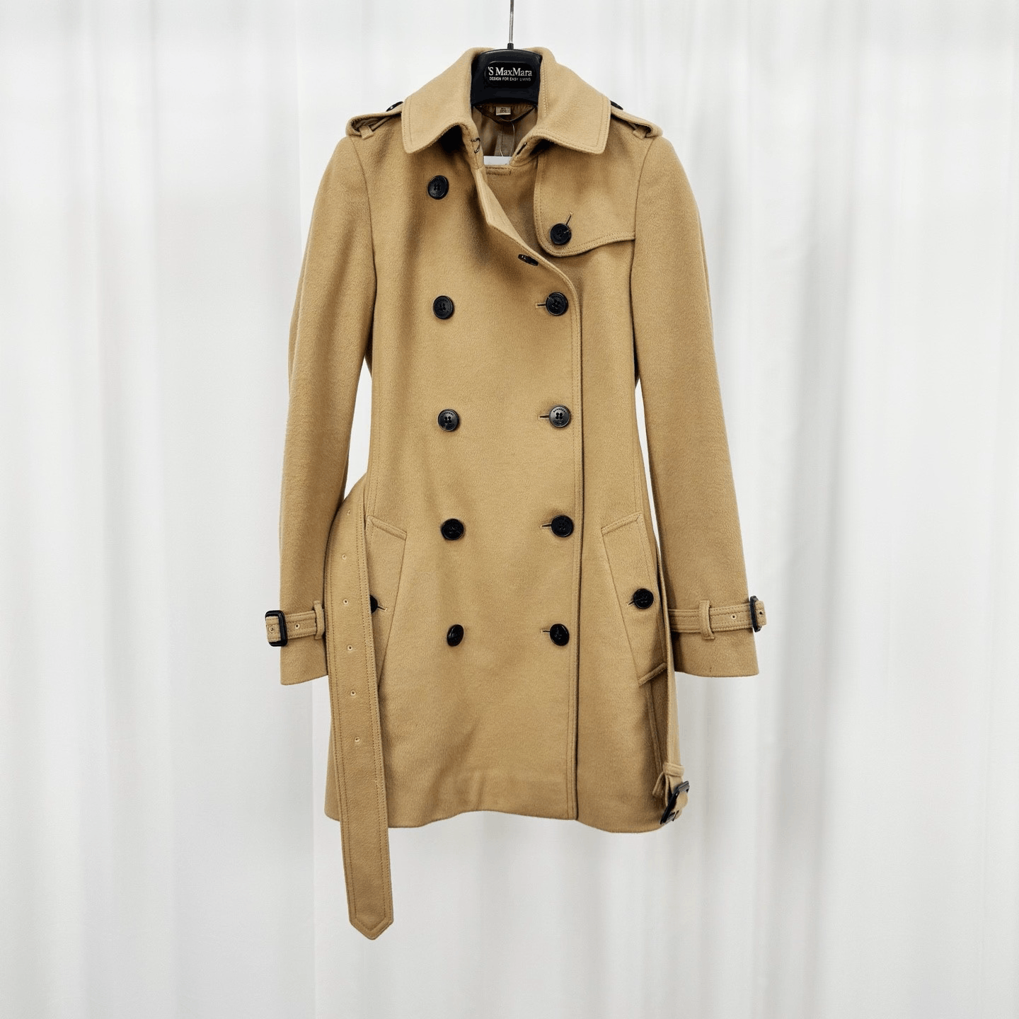 Burberry Burberry Camel Wool Double-Breasted Coat Size M / US 6-8 / IT 42-44 - 1 Thumbnail