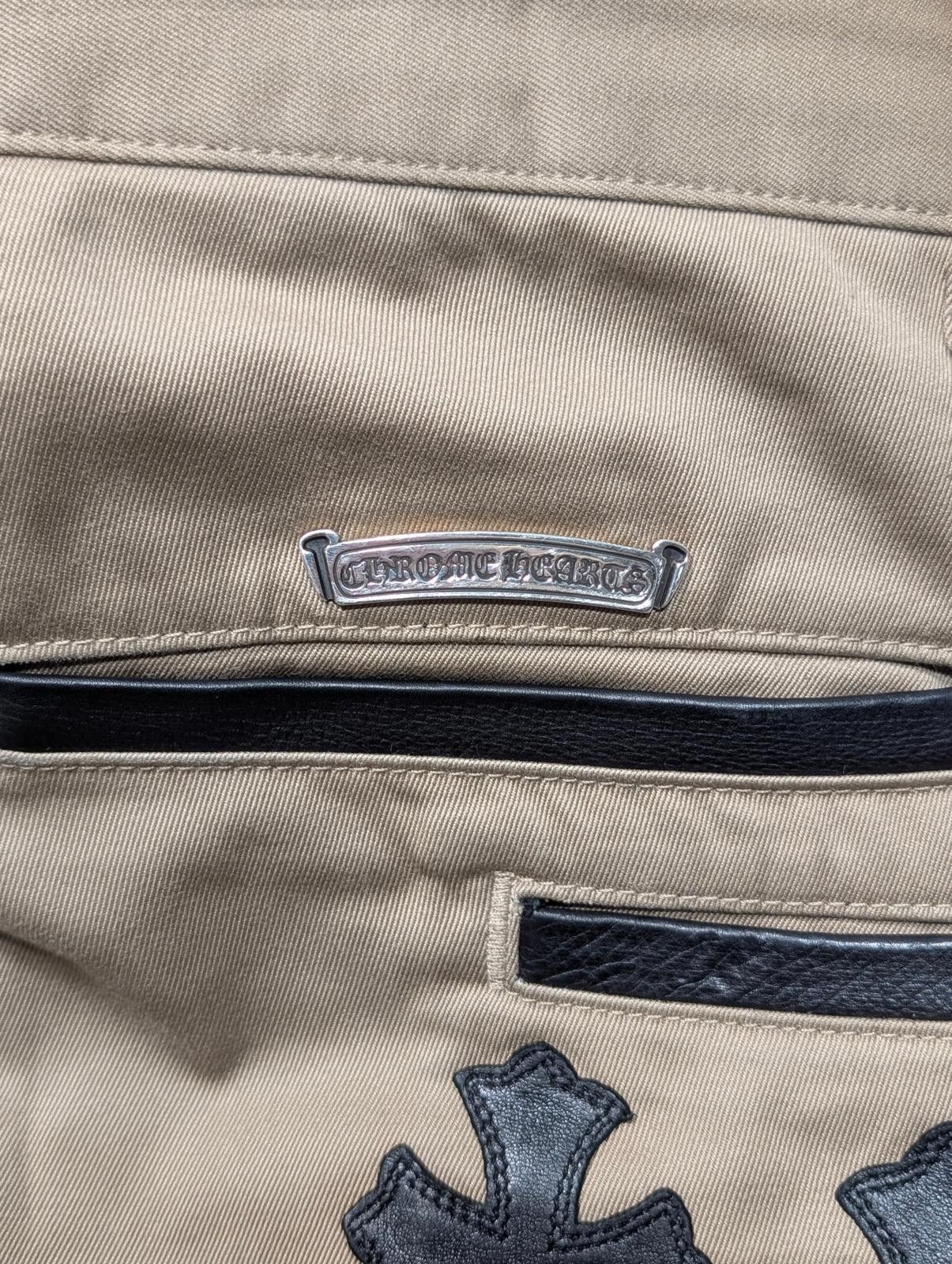 Chrome Hearts Khaki Leather Cross Patch Chino Pants Size US 34 / EU 50 - 7 Thumbnail