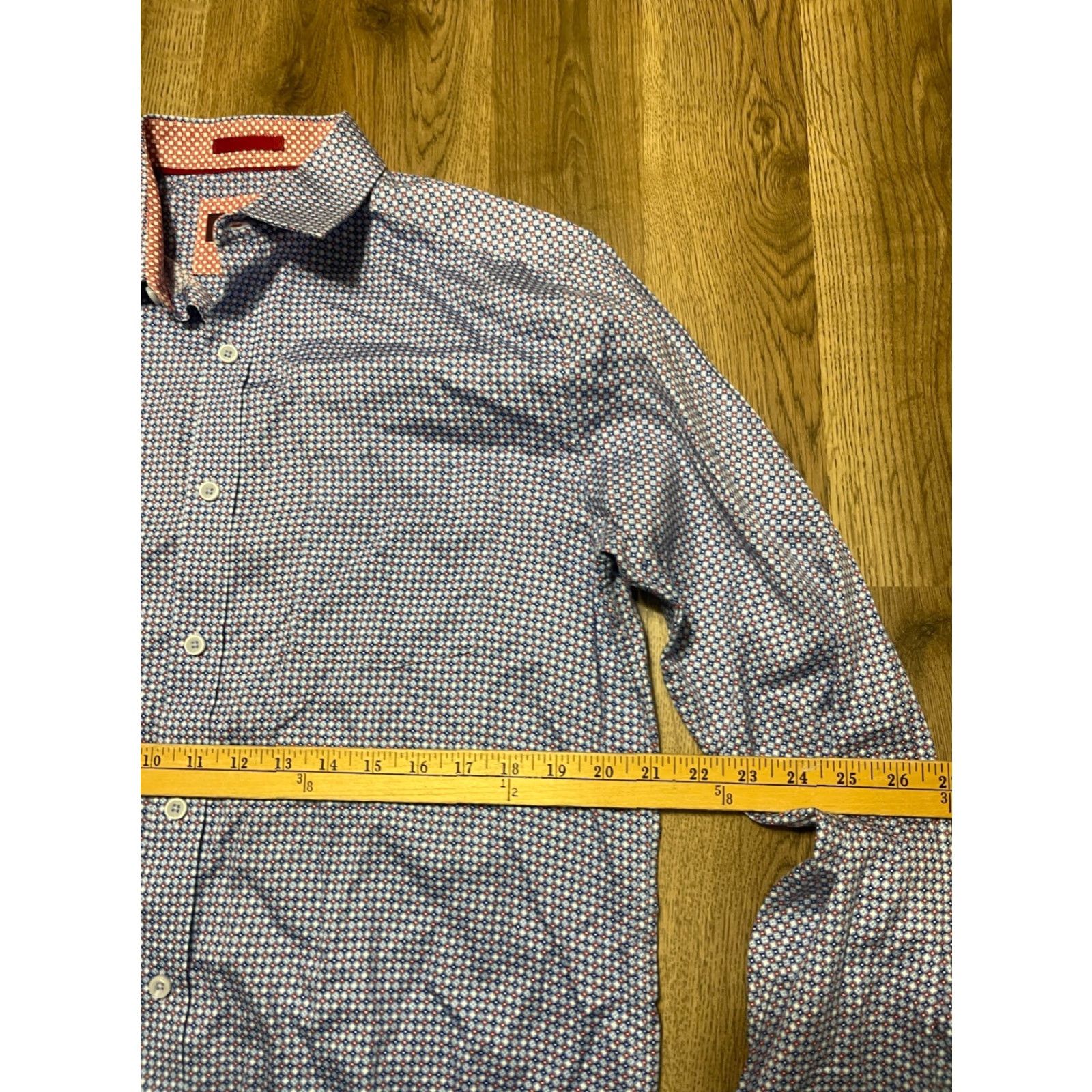 Johnston & Murphy Johnston & Murphy Shirt, Men's Size Medium, Button-Up Shirt, Blue, Red White Blue, Button, Casual, Cotton, Long Sleeve, Regular Fit, M, Men, Shirt Size US M / EU 48-50 / 2 - 6 Thumbnail