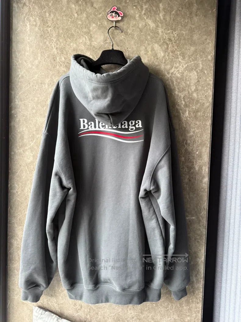 Balenciaga Balenciaga Smoke Grey Embroidered Coke Hoodie Size US S / EU 44-46 / 1 - 2 Thumbnail