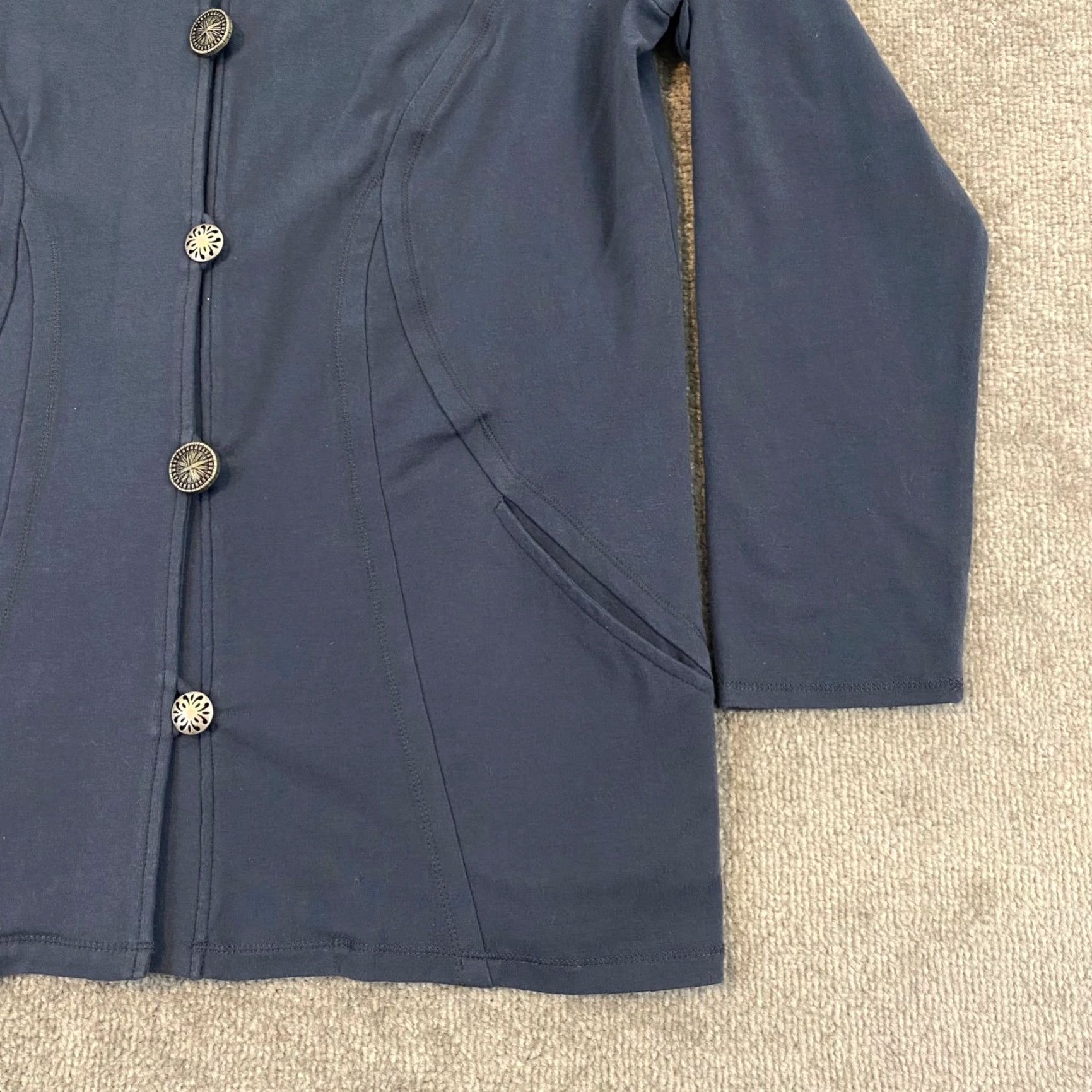 Soft Surroundings SOFT SURROUNDINGS PM Jacket Blazer Womens Petite Large Blue Button Up Blazer Jacket Size L / US 10 / IT 46 - 4 Thumbnail