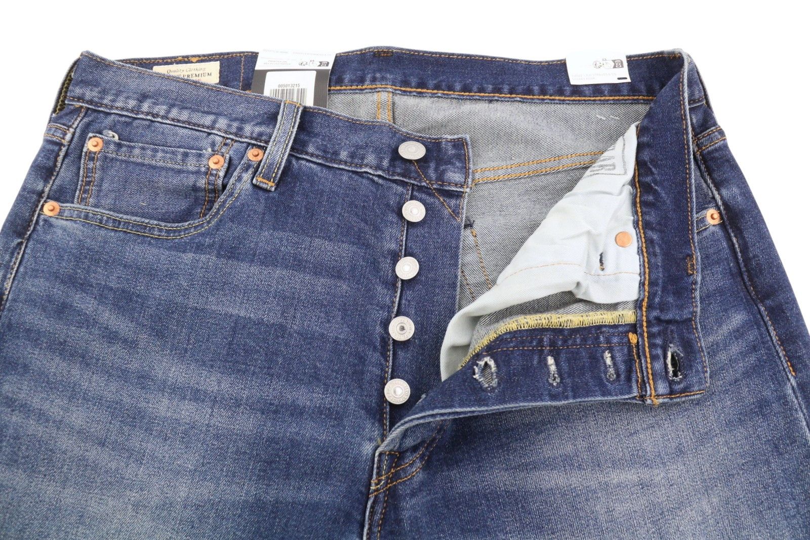 Levi's 501 W32/L32 Straight Stretch Big E Blue Jeans 87067 Size US 32 / EU 48 - 4 Thumbnail