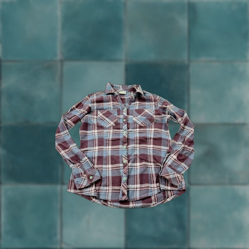 Vintage Columbia Shirt Womens Small Purple Blue Plaid Flannel Button Front Cotton Top Size S / US 4 / IT 40 - 1 Thumbnail