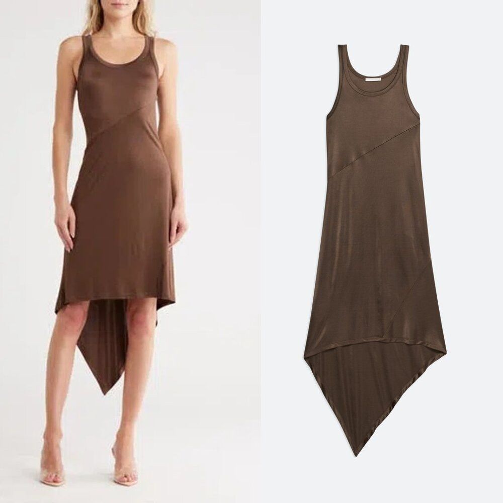 Helmut Lang NWT New $450 Helmut Lang Jersey Scarf Hem Tank High Low Mus Size L / US 10 / IT 46 - 2 Thumbnail