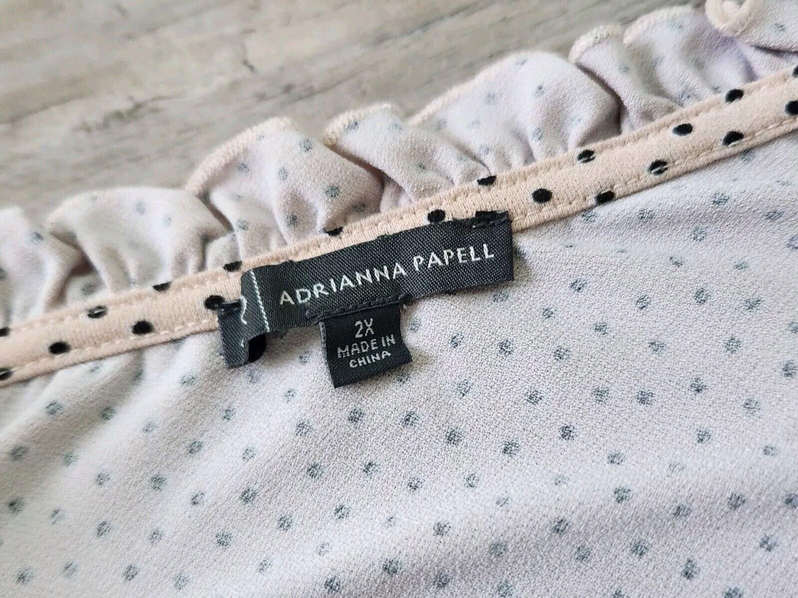 Designer Adrianna Papell Top Plus Size 2x Blush Pink Polka Dot Size XXL / US 16-18 / IT 52-54 - 4 Thumbnail