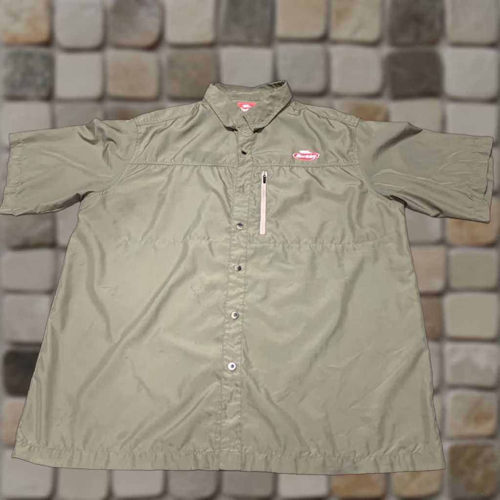 Vintage Berkley Fishing Shirt Mens XL Vented UPF 20+ Button Up Short Sleeve Tan Sand Size US XL / EU 56 / 4 - 1 Thumbnail