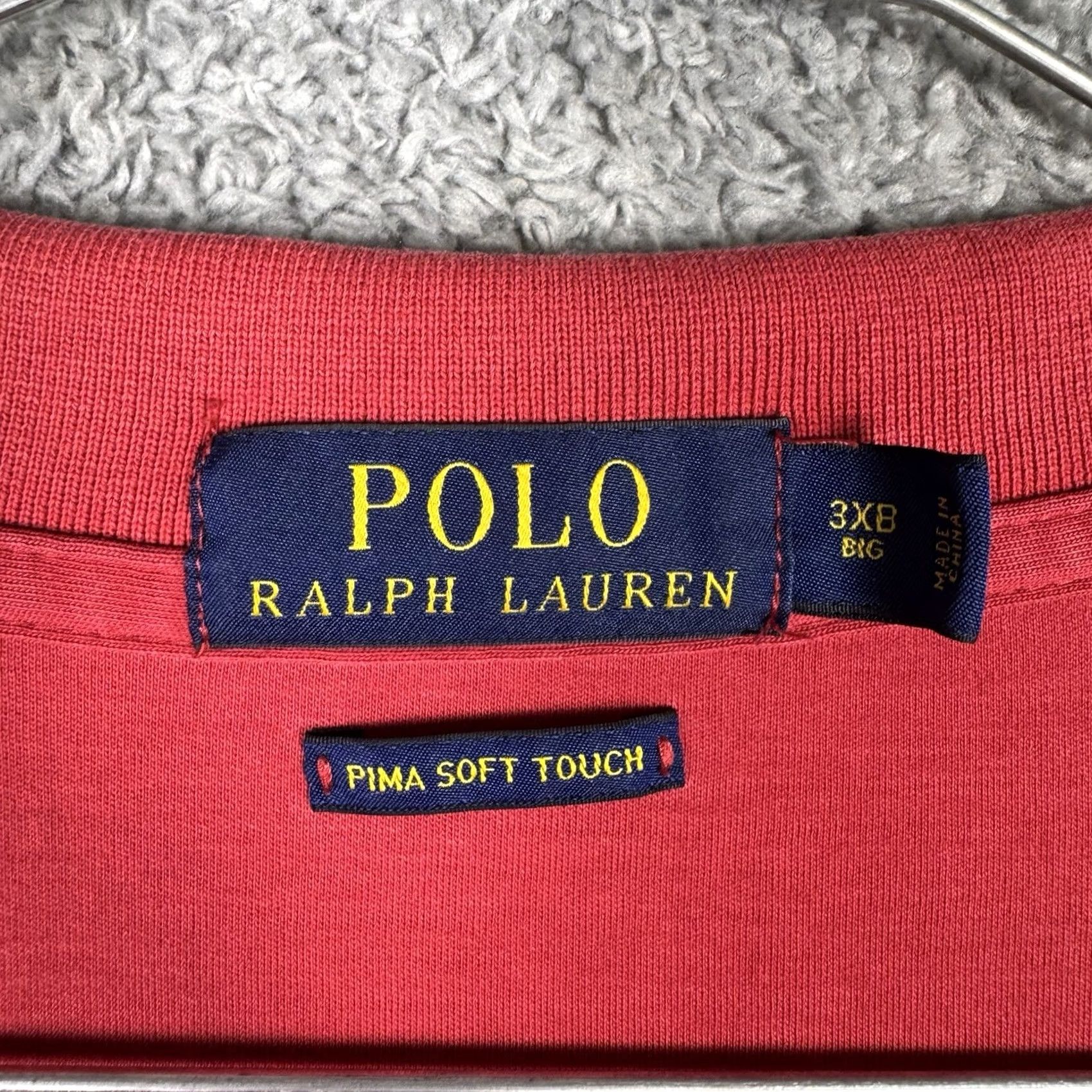 Polo Ralph Lauren Polo Ralph Lauren Shirt Mens Big 3XB Pima Soft Touch Stretch Polo Red Short Sleeve 58 in Chest Size US XXL / EU 58 / 5 - 5 Thumbnail