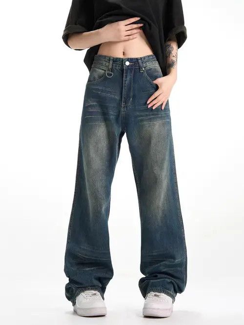 image of Vintage Street Wash Micro-Flared Jeans in Blue, Men's (Size 32)