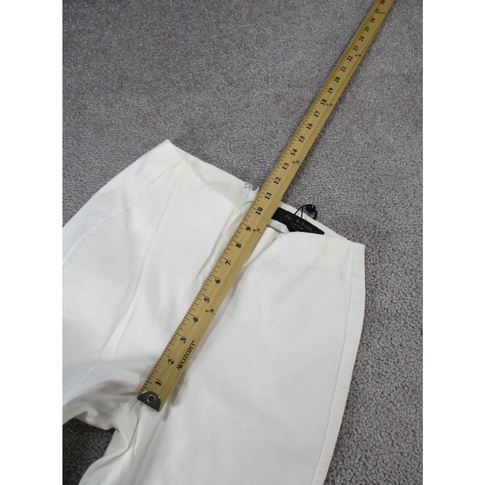 Rag & Bone VINTAGE Rag & Bone Dress Pants Womens 0 Skinny Regular White Cotton Spandex Flat Front 90s Womens Size 25" / US 0 / IT 36 - 7 Thumbnail