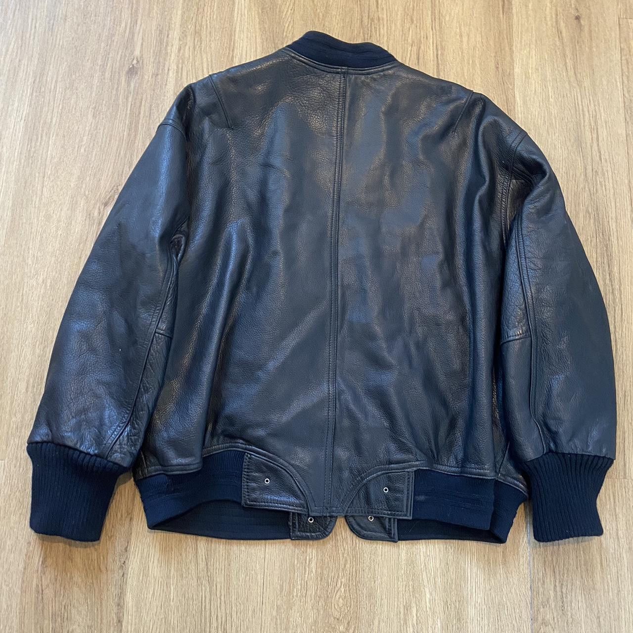 Diesel 80s Diesel Vintage Black 100% leather bomber jacket Size US L / EU 52-54 / 3 - 3 Thumbnail