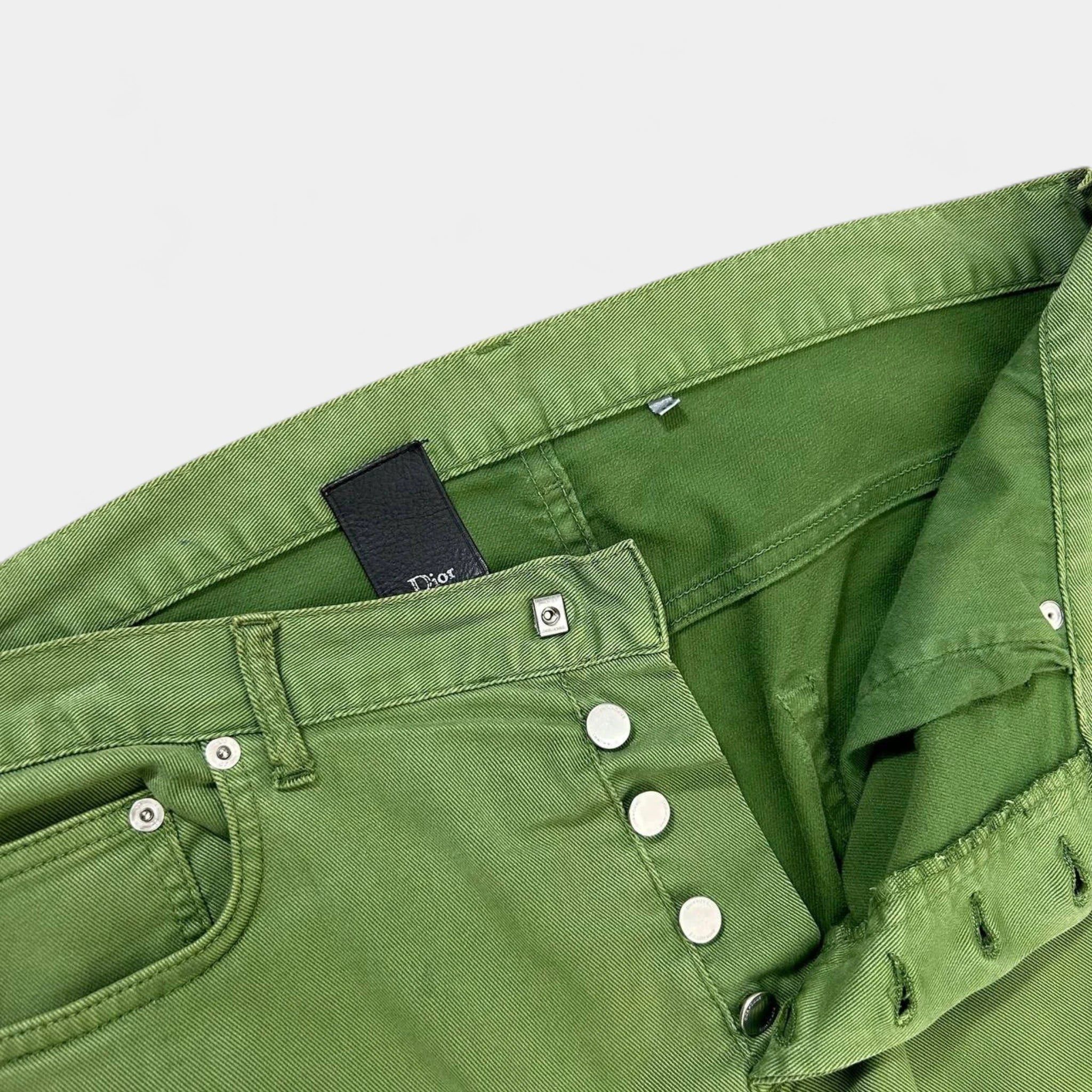Dior Dior Homme by Hedi Slimane Green Denim Jeans Size US 29 - 5 Thumbnail