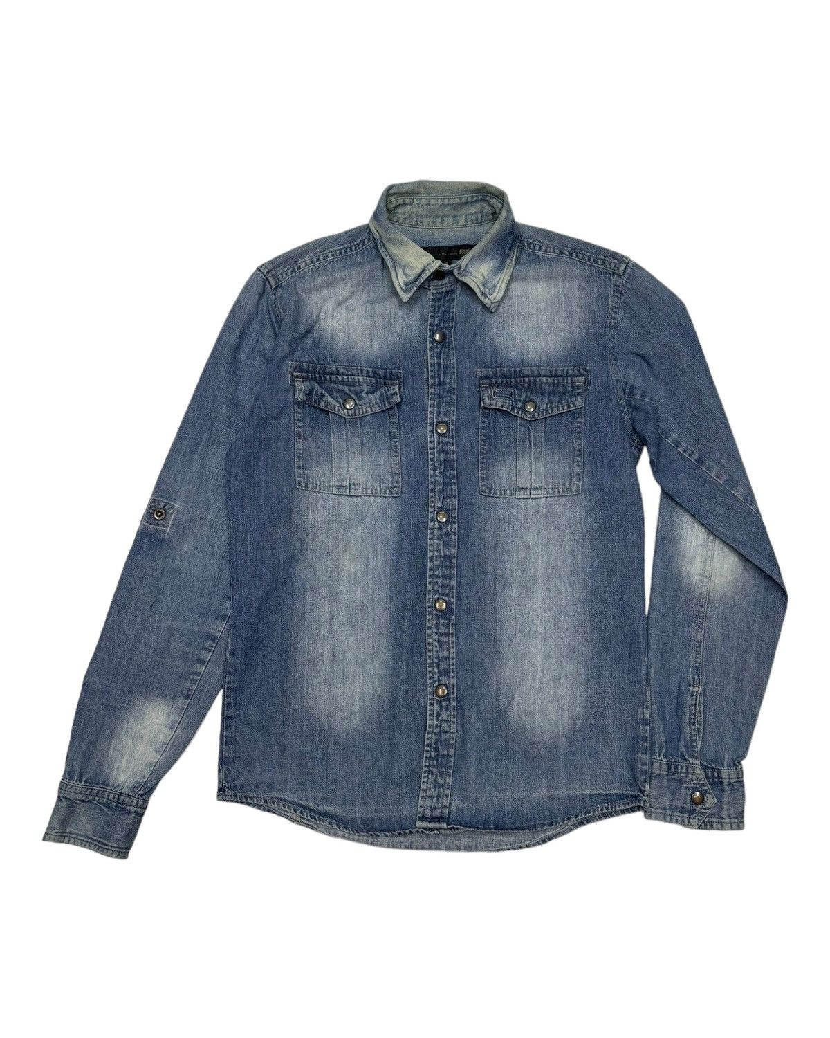 If Six Was Nine 🔥SCHLUSSEL BUTTON UP WESTERN DENIM SHIRT Size US S / EU 44-46 / 1 - 3 Thumbnail