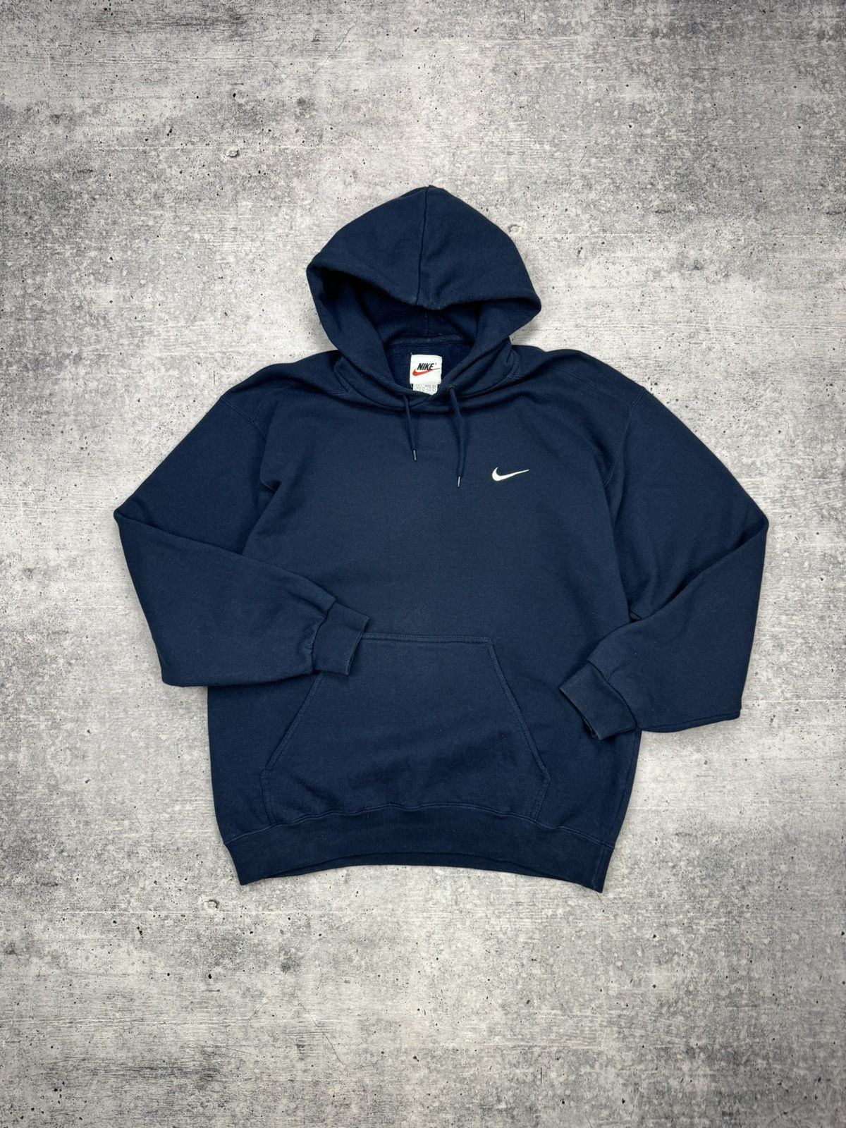 Nike × Vintage Vintage Nike 90’s Y2K Style Swoosh Logo Drill Knit Hoodie Size US L / EU 52-54 / 3 - 1 Thumbnail