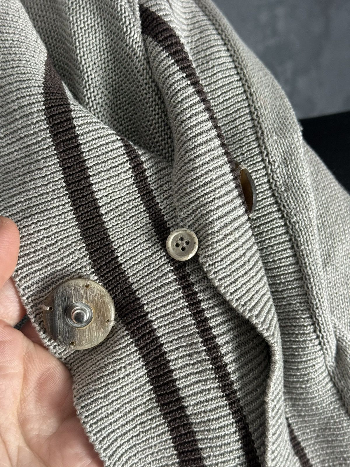 Brunello Cucinelli Brunello Cucinelli Beige Short Sleeve Button Long Cardigan Size M / US 6-8 / IT 42-44 - 10 Thumbnail