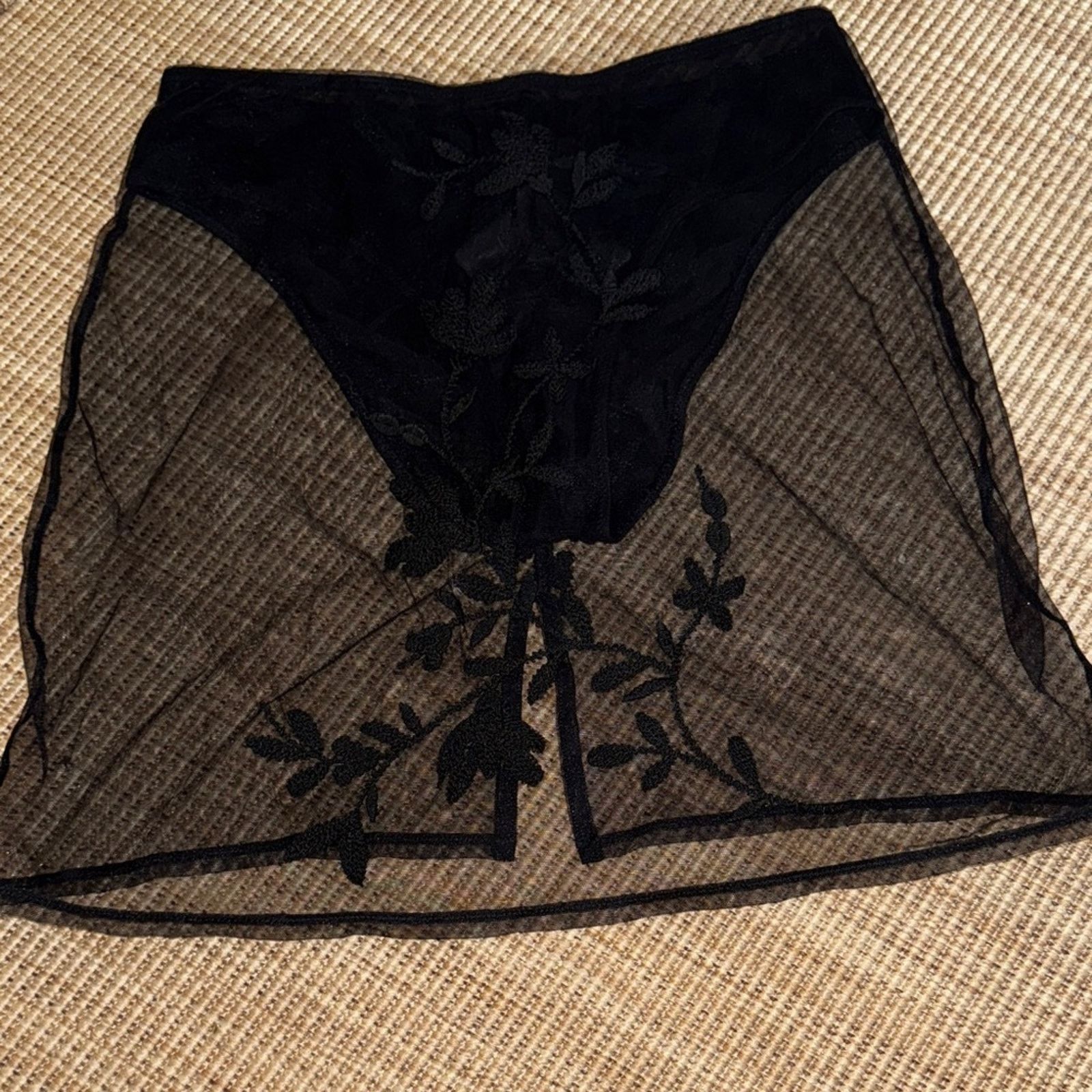 La Perla NWT La Perla sexy Black Sheer Floral Skirt Size 2 Size 26" / US 2 / IT 38 - 1 Thumbnail