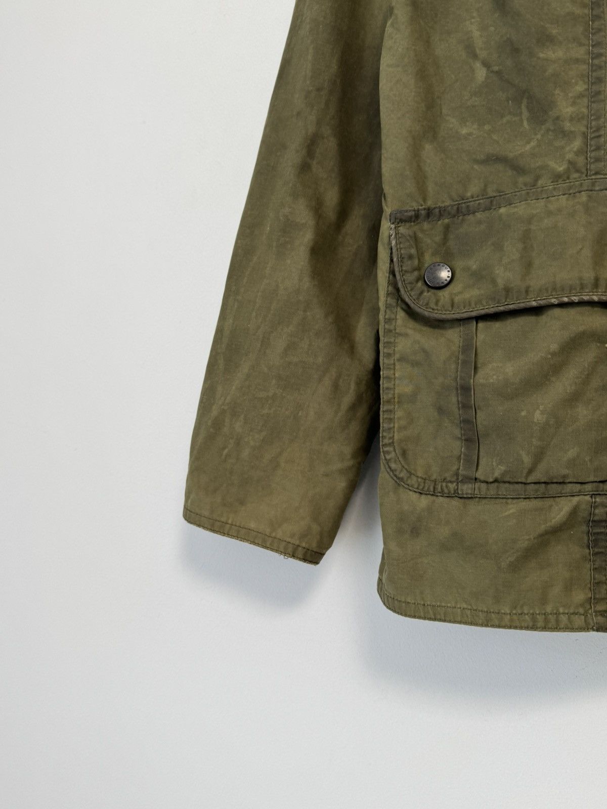 Barbour Women’s Barbour L1091 Utility Waxed Olive Jacket Wax Coat Size M / US 6-8 / IT 42-44 - 9 Thumbnail