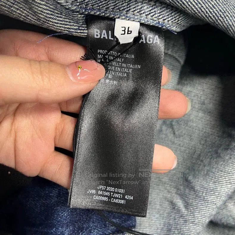 Balenciaga Balenciaga Blue Logo Denim Jacket. Size US XS / EU 42 / 0 - 5 Thumbnail