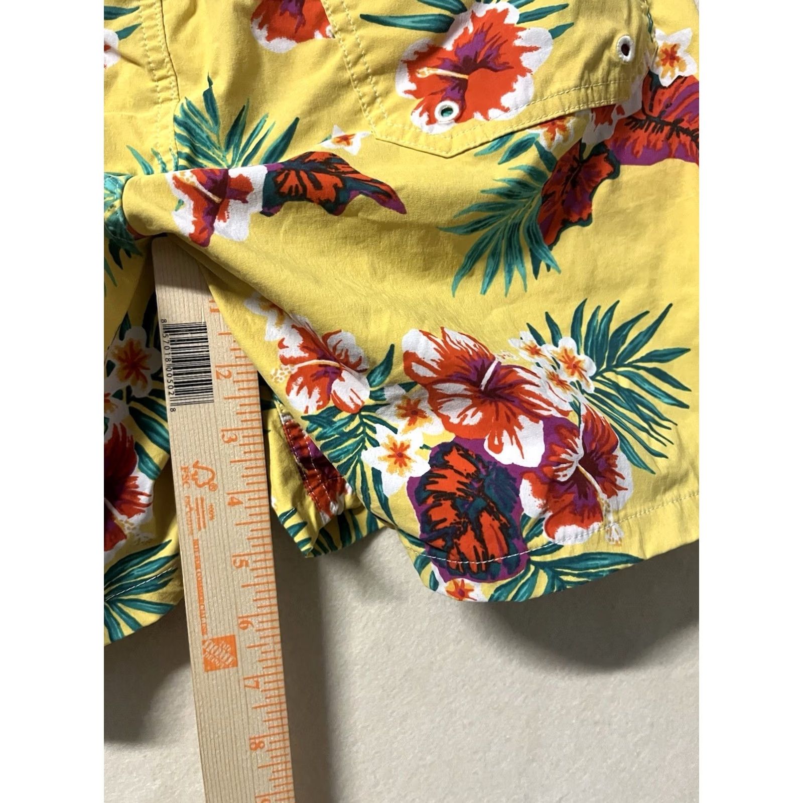 J.Crew J Crew Board Shorts Mens Large Yellow Floral Hawaiian Lined Size US 33 - 5 Thumbnail