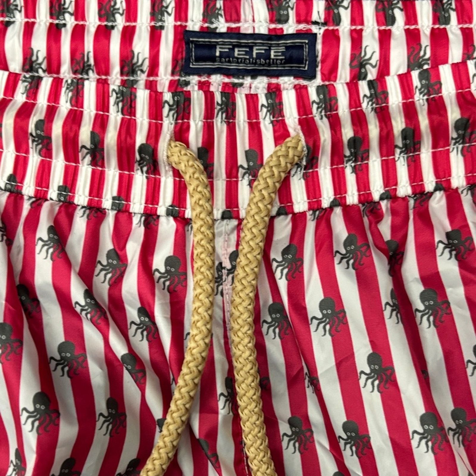 Other NWT FEFE Striped Fucsia and White Men's Swim Trunks size 2XL Size US 42 / EU 58 - 4 Thumbnail