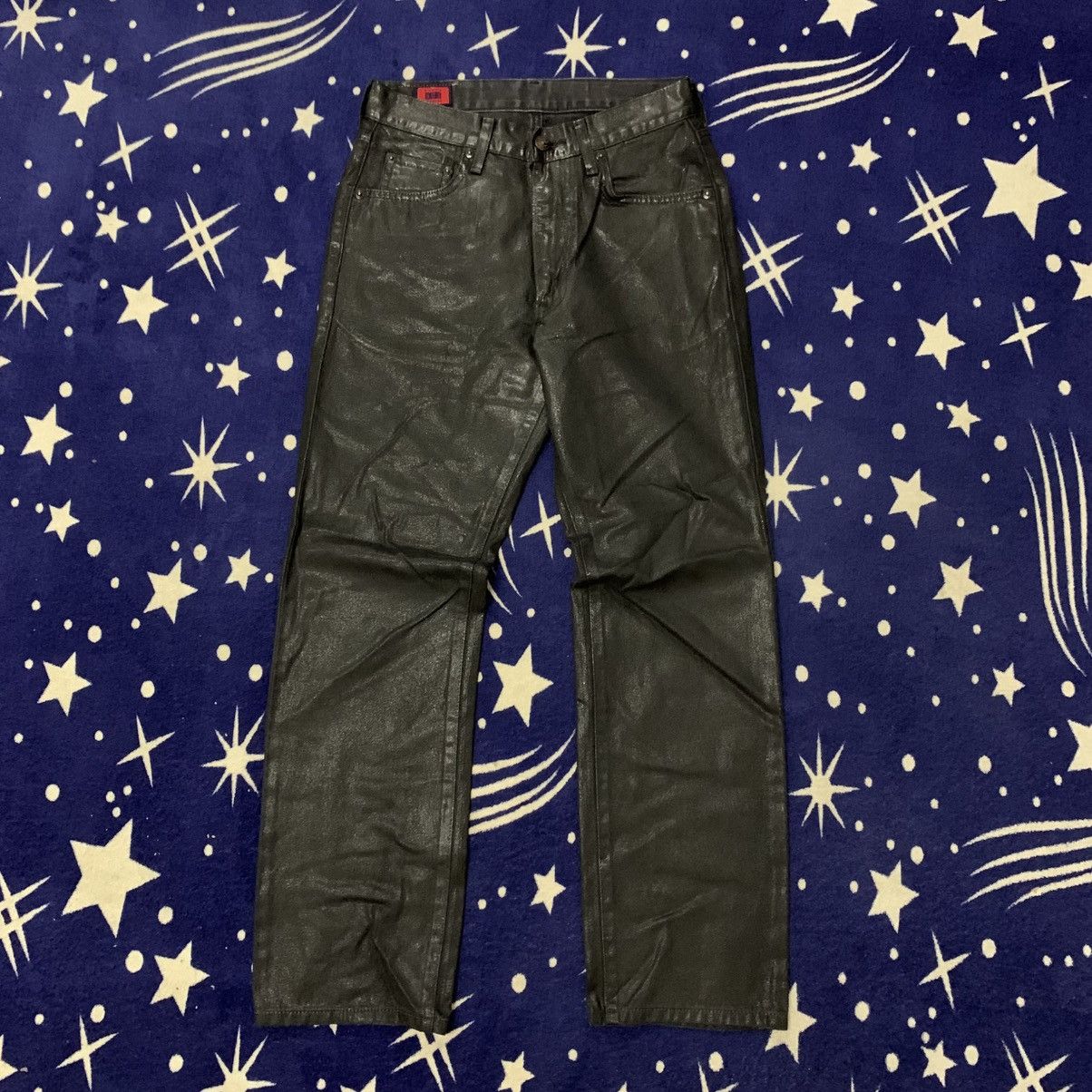 Edwin Vintage Edwin 503ZZ Waxed Jeans Black Coated Japan Denim Size US 27 - 1 Thumbnail