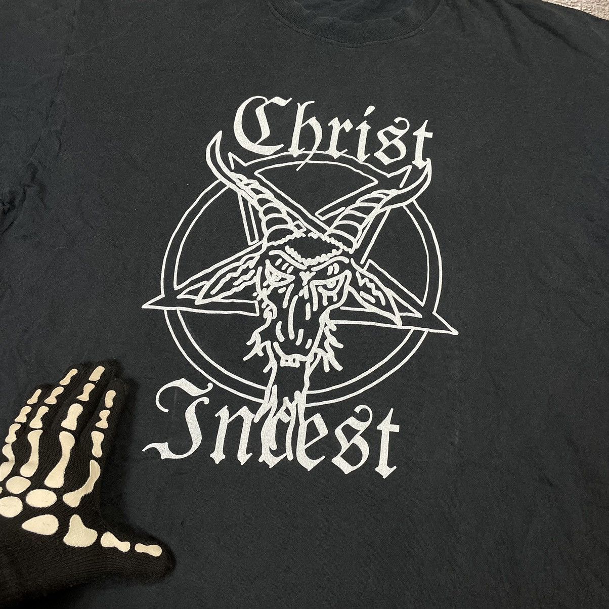 Vintage Vintage 90s Goth Black Graphic Band Tee Oversized Faded XL Size US XL / EU 56 / 4 - 5 Thumbnail