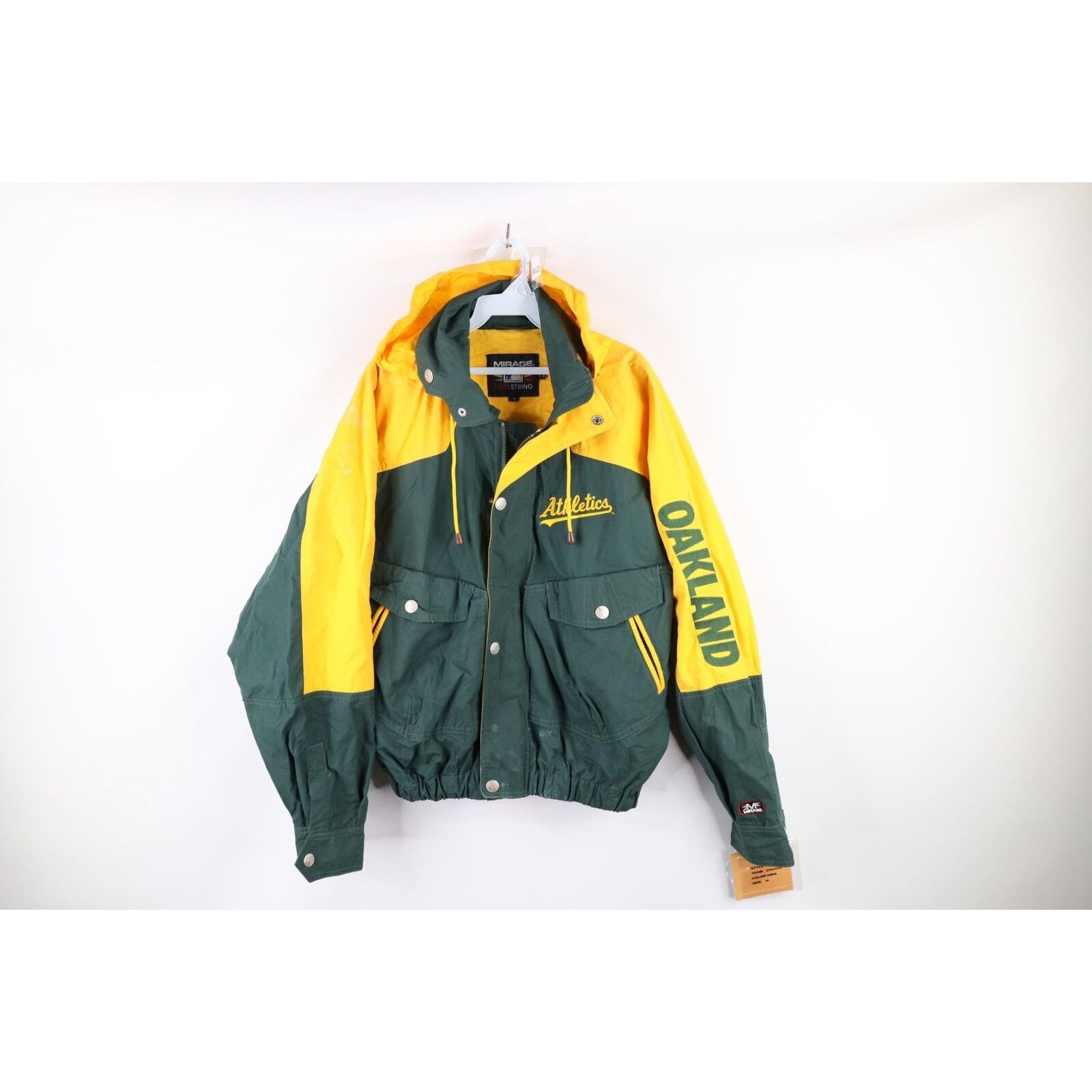 Vintage NOS Vintage 90s Hooded Oakland Athletics Baseball Jacket Size US M / EU 48-50 / 2 - 1 Thumbnail