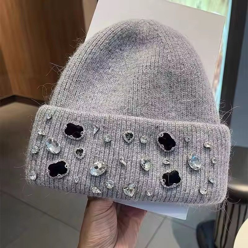 Japanese Brand Beanie Hat with Gems Size ONE SIZE - 1 Thumbnail
