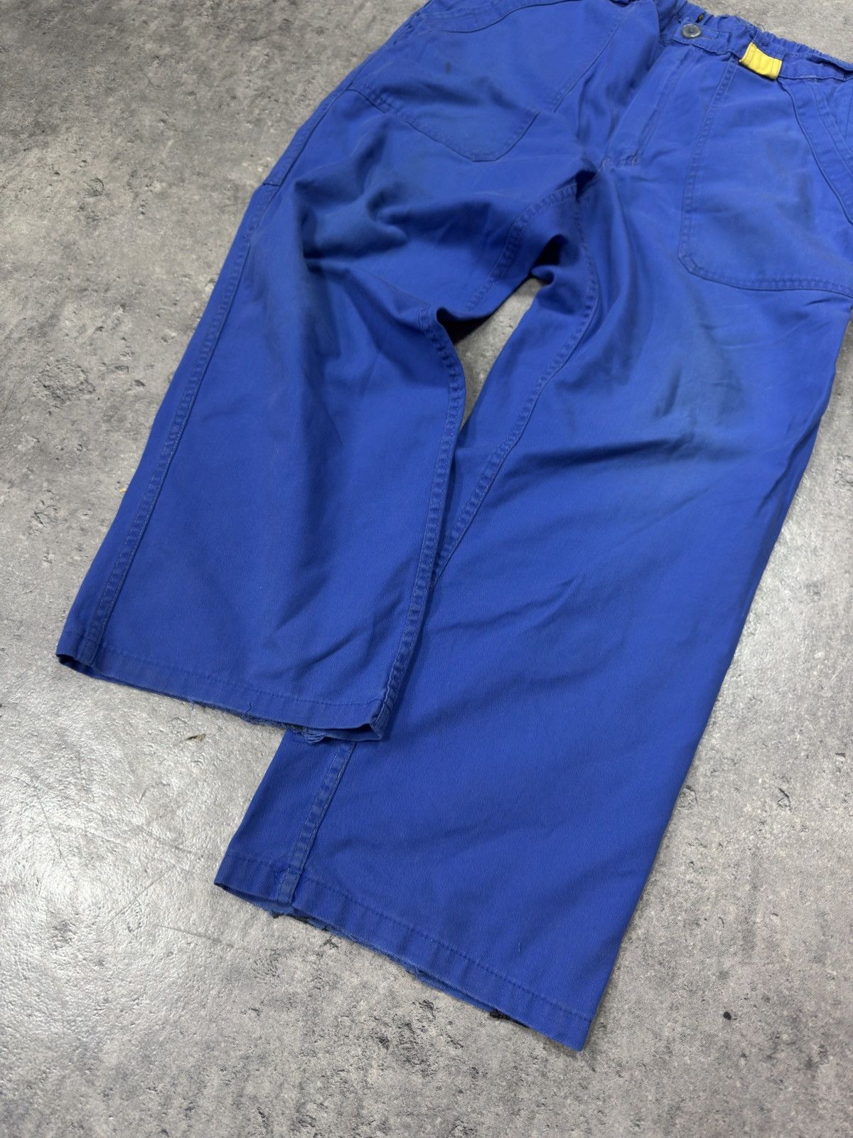 Le Laboureur × Vintage TRASHED Cropped 70s Swiss Workwear Pants Vintage Workwear Size US 36 / EU 52 - 2 Thumbnail