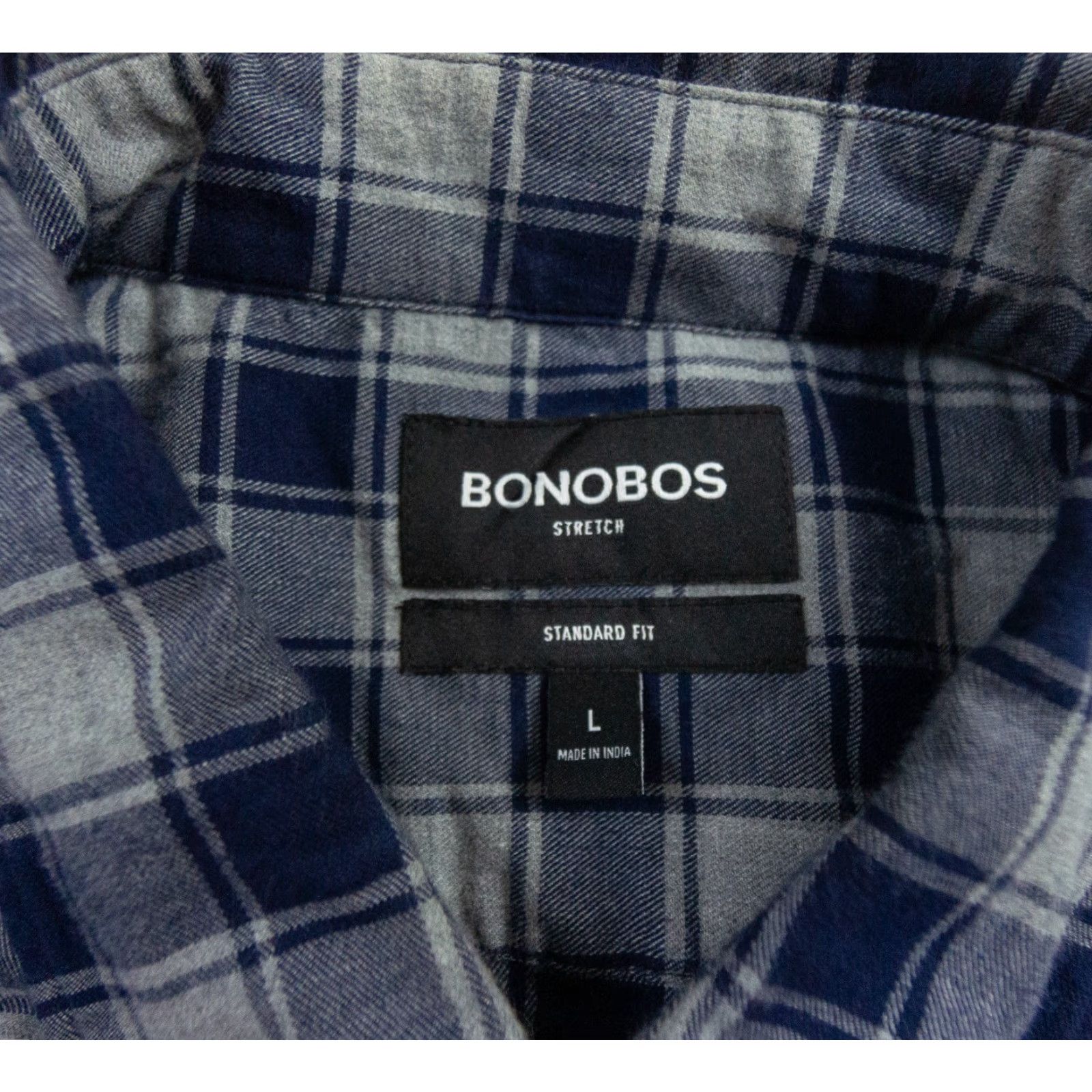 Bonobos Bonobos Men's Stretch Button-Up Shirt Long Sleeve Casual Business Blue Plaid Large - Cotton Spandex, Regular Fit, Preppy Mens Shirts Size US L / EU 52-54 / 3 - 5 Thumbnail