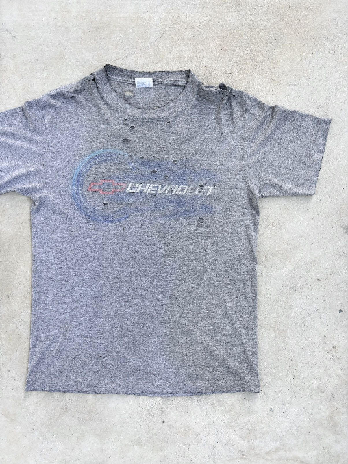 Vintage Thrashed Faded CHEVROLET ERD Grunge Tee Shirt Distressed Size US M / EU 48-50 / 2 - 2 Thumbnail